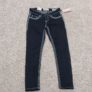 Daytrip Dark Blue Wash Denim With Contrast Stitch Skinny Jeans Size 25